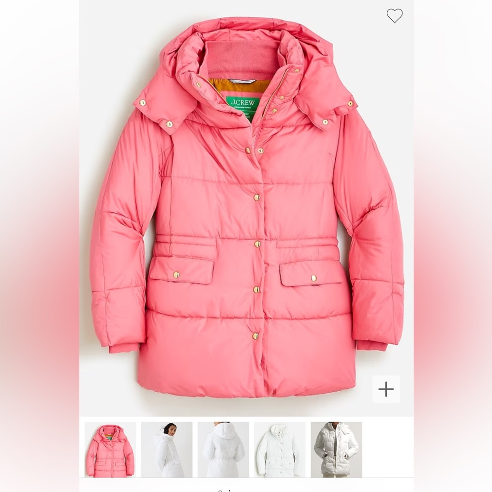 J. Crew Signature Chateau Puffer in Sweet Dahlia